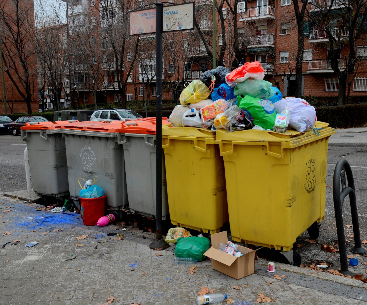 los residuos no se reciclan en el contenedor amarillo